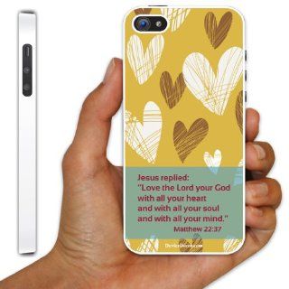 iPhone 5 Case   Christian Theme   Matthew 22:37   White Protective Hard Case: Cell Phones & Accessories