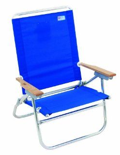 Rio 4 Position Easy In/ Easy Out Beach Chair   Sit Higher Off the Sand #602 Blue : Camping Chairs : Sports & Outdoors