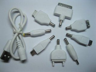 1 set USB Charge Cable with 8 DC Adapters Connector for Cell Phones PSP PDA MP3 DVD Player White Kit Skywalking: Cell Phones & Accessories