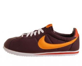 Nike Classic Cortez Light Nylon Burgundy Orange Mens Casual Run Shoes 433175 600 [US size 10.5]: Shoes