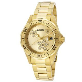 Invicta Women's 12508 Pro Diver Gold Tone Dial 18k Gold Ion Plated Stainless Steel Watch: Invicta: Watches