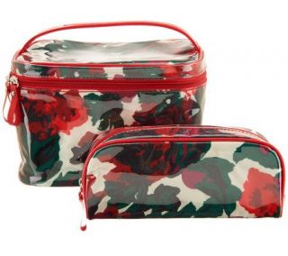 Isaac Mizrahi Live! Set of Two Floral Print Cosmetic Bags —