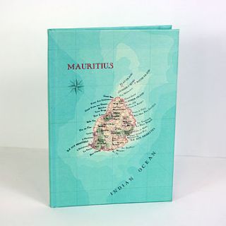 mauritius map print notebook by bombus off the peg