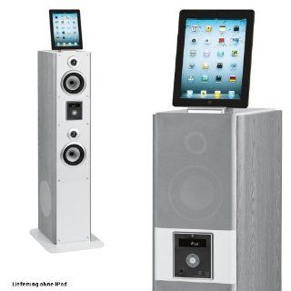 Bomann Sound Tower 750W Docking Station Subwoofer Radio Iphone Ipod Aeg Ims 4453 White : MP3 Players & Accessories