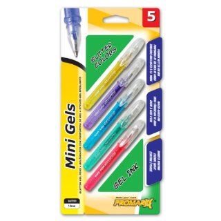 Promarx Mini Gel Pens, Assorted Glitter Ink, 5 Count : Gel Ink Rollerball Pens : Office Products