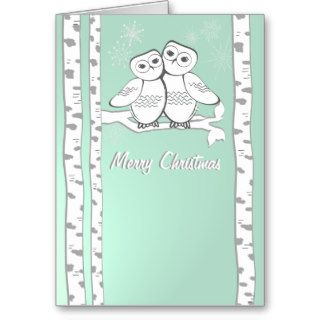 Snow Owls Christmas Greeting Card
