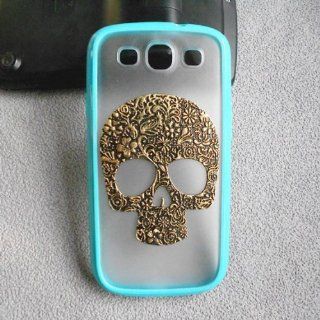 Shapotkina Samsung Galaxy S3 Case,galaxy S3 Case,phone Cover,bronze Flower Skull Blue Color Frosted Translucent Samsung Galaxy S3 Case+Westlinke LOGO Stylus Cell Phones & Accessories