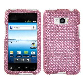 Aimo LGLS696HPCDMS004NP Dazzling Diamante Bling Case for LG Optimus Elite LS696   Retail Packaging   Pink: Cell Phones & Accessories