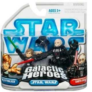 Star Wars Galactic Heroes Mini Figure 2 Pack Luke Skywalker and Darth Vader: Toys & Games