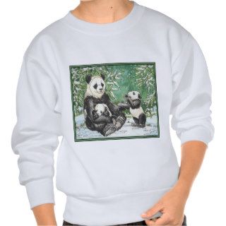 Panda Bear Family in Winter Pullover Sweatshirt
