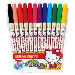 Sanrio Pentel felt tip pen 12 color SS312 (japan import) : Ballpoint Stick Pens : Office Products