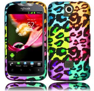 Huawei myTouch Q 2 U8730 Rubberized Design Cover   Colorful Leopard: Cell Phones & Accessories