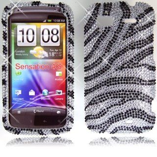 Cellularvilla (Tm) Case for HTC Sensation G14 T mobile Black Silver Zebra Diamond Hard Case Cover.: Cell Phones & Accessories