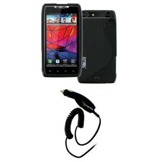 EMPIRE Motorola DROID RAZR Black Phased Poly Skin Case Cover + Car Charger (CLA) [EMPIRE Packaging] Cell Phones & Accessories