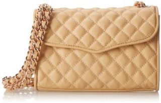 Rebecca Minkoff Mini Quilted Affair Cross Body Bag with Rose Gold Hardware,Biscuit,One Size: Shoes