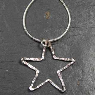 hammered silver star pendant by angie young designs