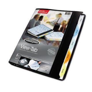 Wilson Jones View Tab 5 Tab Presentation Binder, 0.625 Inch Capacity, Black (W55365) : Office Products