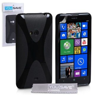 Nokia Lumia 625 Case Black X Line Silicone Gel Cover Cell Phones & Accessories
