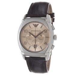 Emporio Armani Men's 'Classic' Amber Dial Brown Leather Strap Watch Emporio Armani Men's Armani Watches