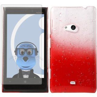 iTALKonline Nokia Lumia 625 TRANSPARENT RED Rain Water Drops Hard Slim Grip Tough Case Soft Skin Cover and Screen Protector: Cell Phones & Accessories