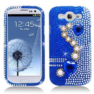 Aimo SAMI9300PCLDI637 Dazzling Diamond Bling Case for Samsung Galaxy S3 i9300   Retail Packaging   Pearl Blue: Cell Phones & Accessories