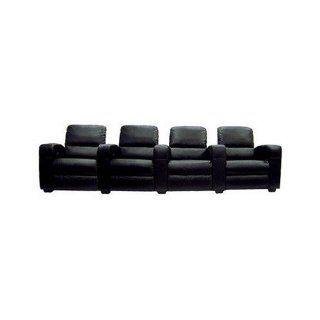 Wholesale Interiors Ht638 black 4 Seat Black Leather Theatre Seating   Recliners