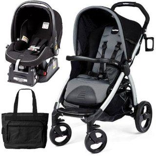 Peg Perego Book Stroller Travel System with a Diaper Bag   Nero Stone Black Grey : Infant Car Seat Stroller Travel Systems : Baby