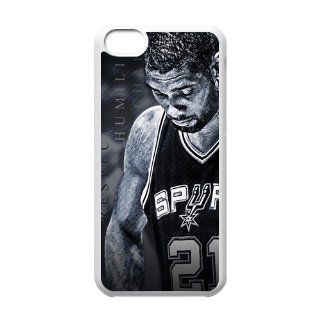 DIY Custom Cover Case Designed For iPhone 5C Hard Back Case Printed NBA Superstar Picture of Tim Duncan All NBA First Team(2) White Shell(TPU): Cell Phones & Accessories
