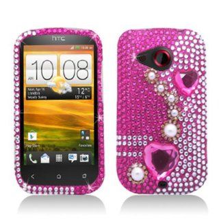 Aimo HTCDESIRECPCLDI636 Dazzling Diamond Bling Case for HTC Desire C   Retail Packaging   Pearl Pink: Cell Phones & Accessories