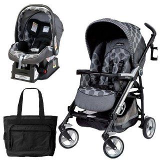 Peg Perego Pliko Four Travel System with a Diaper Bag   Pois Grey : Infant Car Seat Stroller Travel Systems : Baby