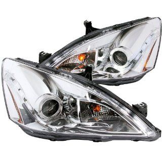 AnzoUSA 121338 Chrome Clear R8 Style Projector Halo Headlight for Honda Accord   (Sold in Pairs): Automotive
