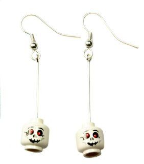 LEGO MiniFig Skeleton Skull Halloween Dangle Earrings Jewelry: Jewelry
