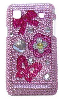 Modern Tech Pink Butterfly and Flowers Diamante Case/ Cover for Samsung I9000 Galaxy S Cell Phones & Accessories