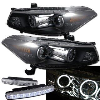 2008 Honda Accord Coupe Ccfl Halo Projector Headlights + 8 Led Fog Bumper Light Automotive