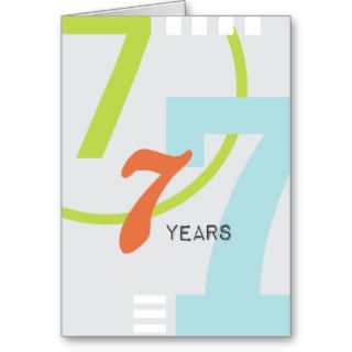 AA Anniversary Card 7 Years Greeting Cards