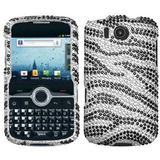 Asmyna HWM650HPCDM010NP Luxurious Dazzling Diamante Bling Case for HUAWEI: M650    1 Pack   Retail Packaging   Black Zebra: Cell Phones & Accessories