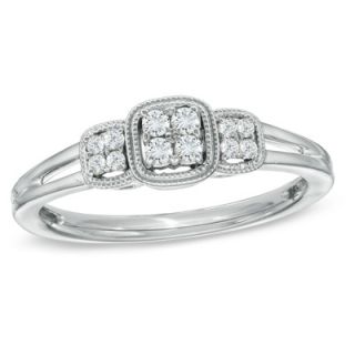 Cherished Promise Collection™ 1/8 CT. T.W. Diamond Three Stone