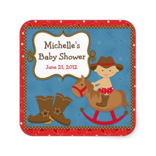 Cowboy Baby Shower Sticker