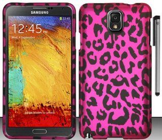For Samsung Galaxy Note 3 N9000 Leopard Design Hard Protector Cover Case with ApexGears Stylus Pen (Pink Leopard) Cell Phones & Accessories