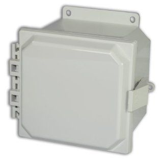 Allied Moulded AMP664NLF Polyline Series Polycarbonate JIC Size Junction Box, Nonmetalic Snap Latch with Polycarbonate Flange and Hinged Opaque Cover   Electrical Boxes  