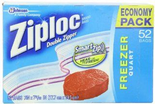 Ziploc Quart Economy Pack Freezer Bag, 52 Count: Health & Personal Care