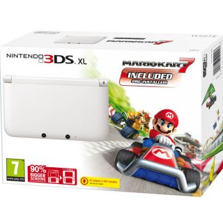 Nintendo 3DS XL Console Limited Edition Ice White: Includes   Mario Kart 7 Pre Installed      Games Consoles