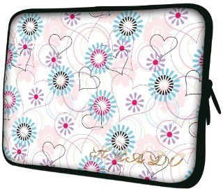 13 inch White Retro chic Hearts / Aqua Flowers Notebook Laptop Sleeve Bag Carrying Case for most of MacBook, Acer, ASUS, Dell, HP, Lenovo, Sony, Toshiba: Computers & Accessories