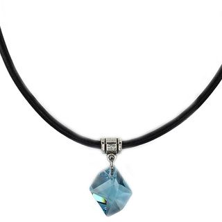 Jewelry by Dawn Aquamarine Cosmic Greek Leather Necklace Jewelry by Dawn Necklaces
