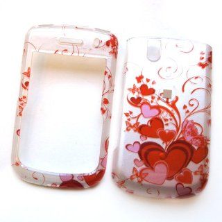RIM BlackBerry Tour 9630 & Tour2 9650 Verizon/Sprint Snap on Protector Hard Case Image Cover "Red Hearts" Design: Cell Phones & Accessories