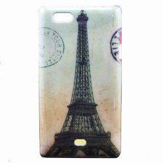 Highsound Old Paris Eiffel Tower Mail Stamp Back Cover Hard Snap on Case for Sony Xperia Miro ST23i: Cell Phones & Accessories