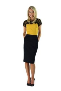 Womens Mikarose Black Woven Pencil Skirt Knee Length   Womens Size XS 2XL (0 20) at  Womens Clothing store: