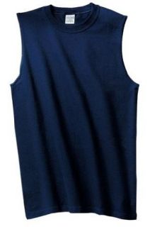 NEW Gildan Ultra Cotton   Sleeveless T Shirt Navy 2XL: Clothing