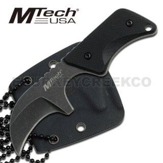 MT 674. MTech Black Neck Knife With G 10 Handle   4 "Knife Curve Blade MTech Black Neck Knife With G 10 Handle. Features 4 Inch overall Knife, Curve Blade. Includes Kydex sheath. KNIFE fixed blade knife hunting sharp edge steel: Sports & Outdoors