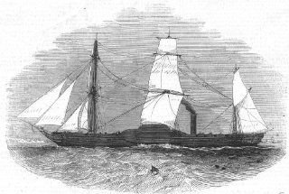 ROYALTY: Her Majesty's steam frigate Penelope, antique print, 1843  